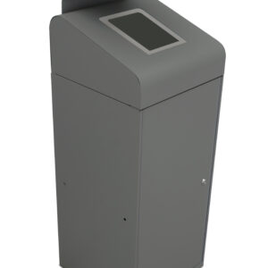 Berlin Urban Grey Street Litter Bin with rain hood