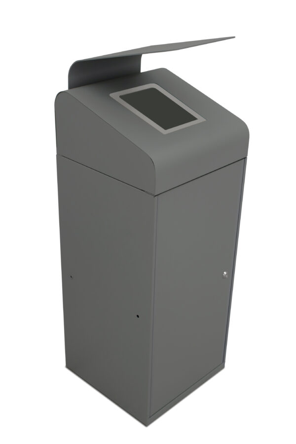 Berlin Urban Grey Street Litter Bin with rain hood